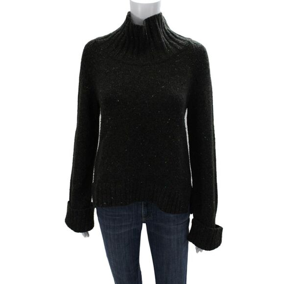 Tse Tops - Tse Women Black Wool Turtleneck Long Sleeve Pullover Sweater Size S